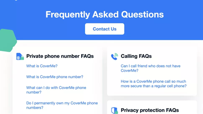 CoverMe's FAQ section